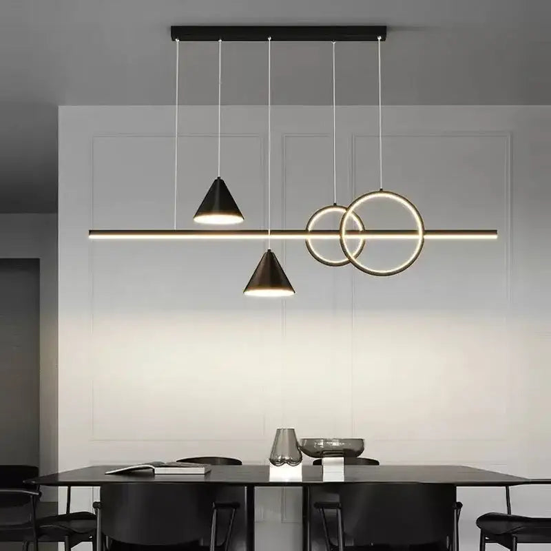 Black Geometric 120cm Minimalist Pendant Light