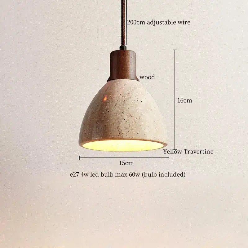 Concrete Dark Wood Pendant Light
