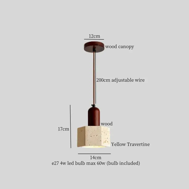 Concrete Dark Wood Pendant Light