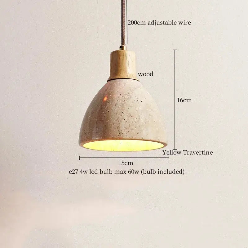 Concrete Dark Wood Pendant Light