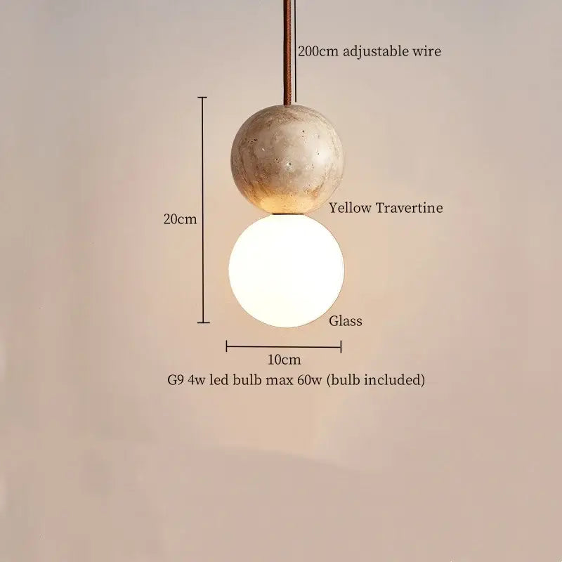 Concrete Dark Wood Pendant Light