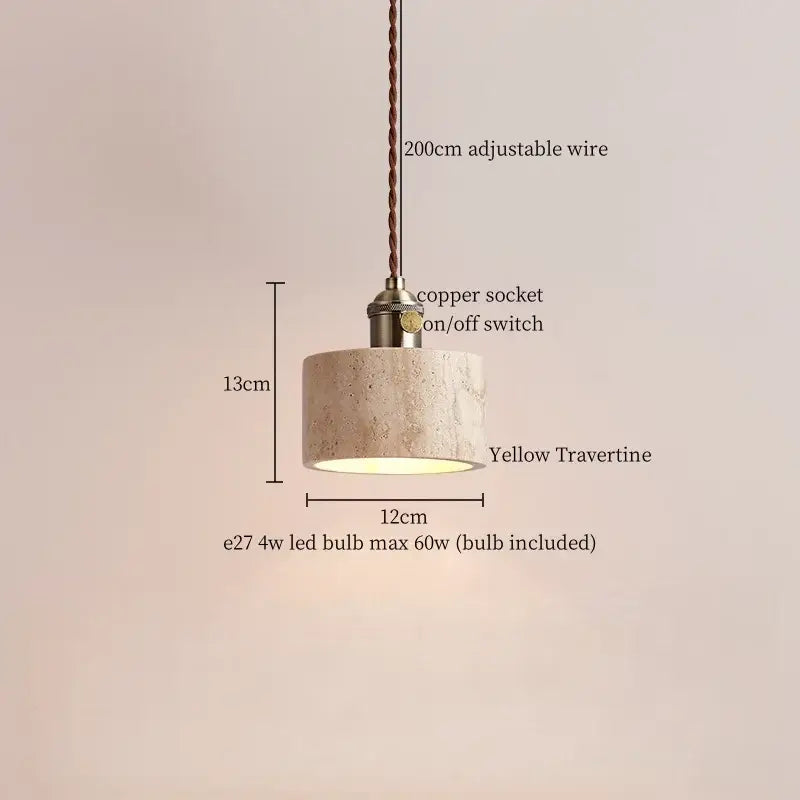Concrete Dark Wood Pendant Light