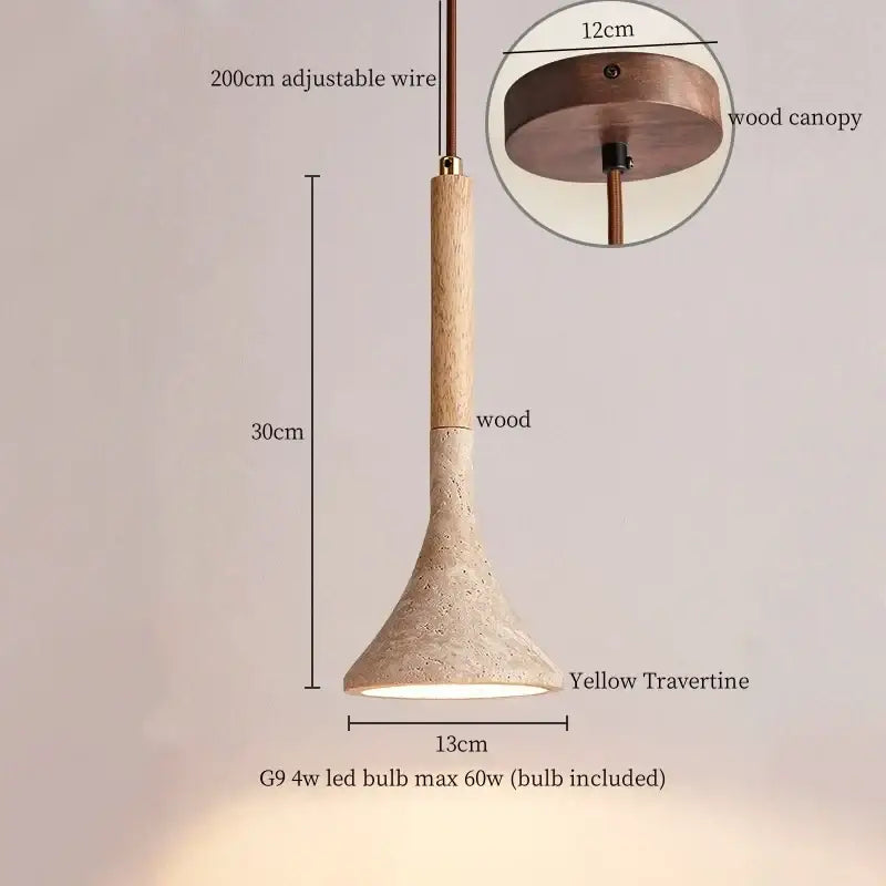 Concrete Dark Wood Pendant Light