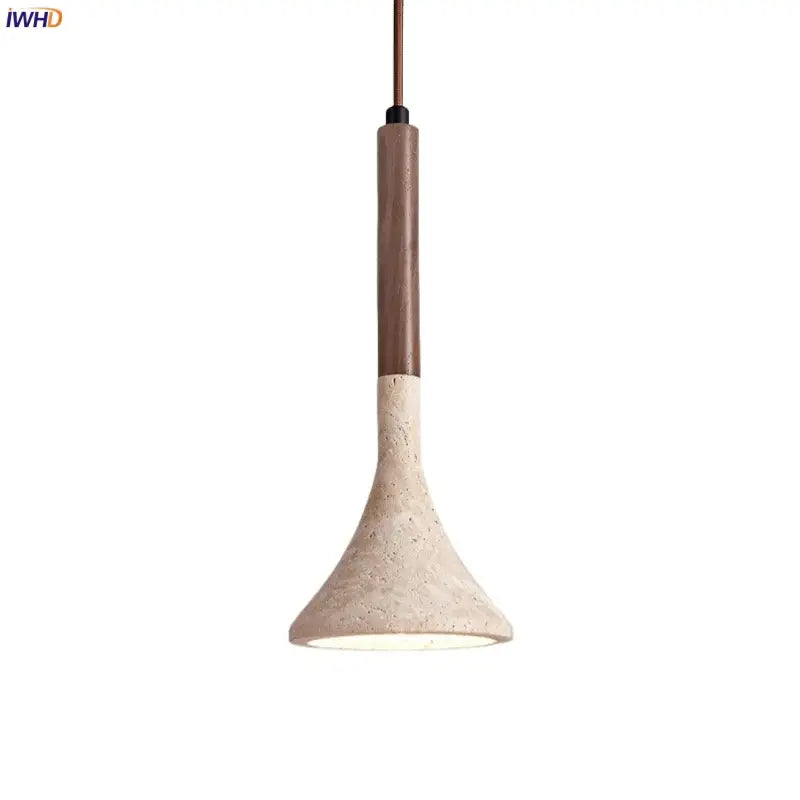 Concrete Dark Wood Pendant Light
