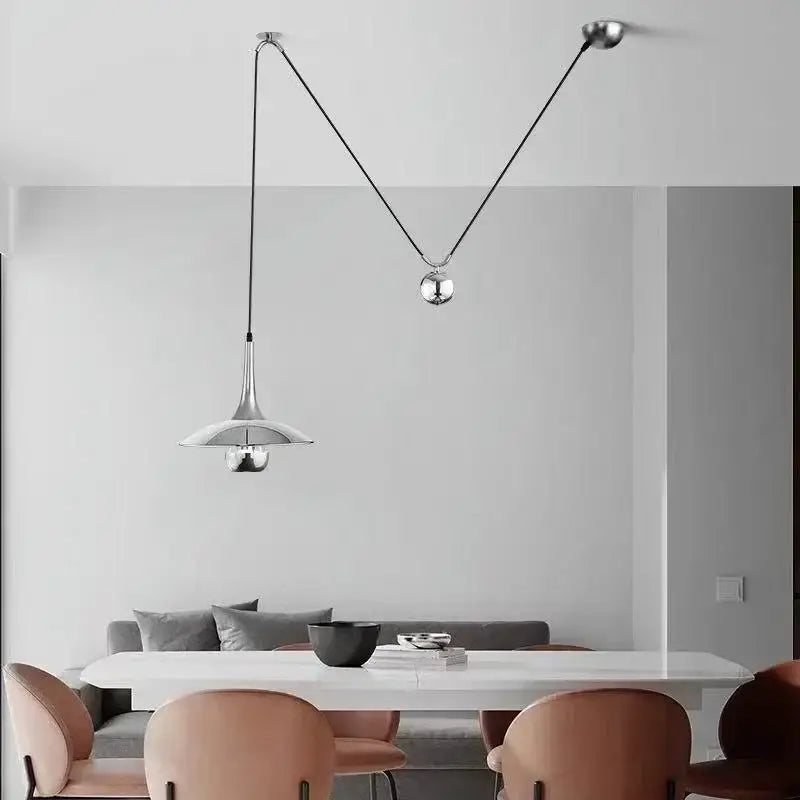 Gold Disc 50cm Adjustable LED Pendant