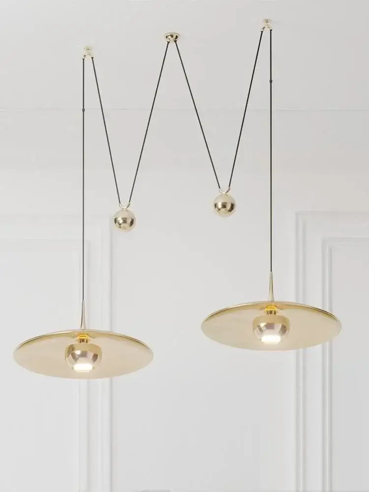 Gold Disc 50cm Adjustable LED Pendant