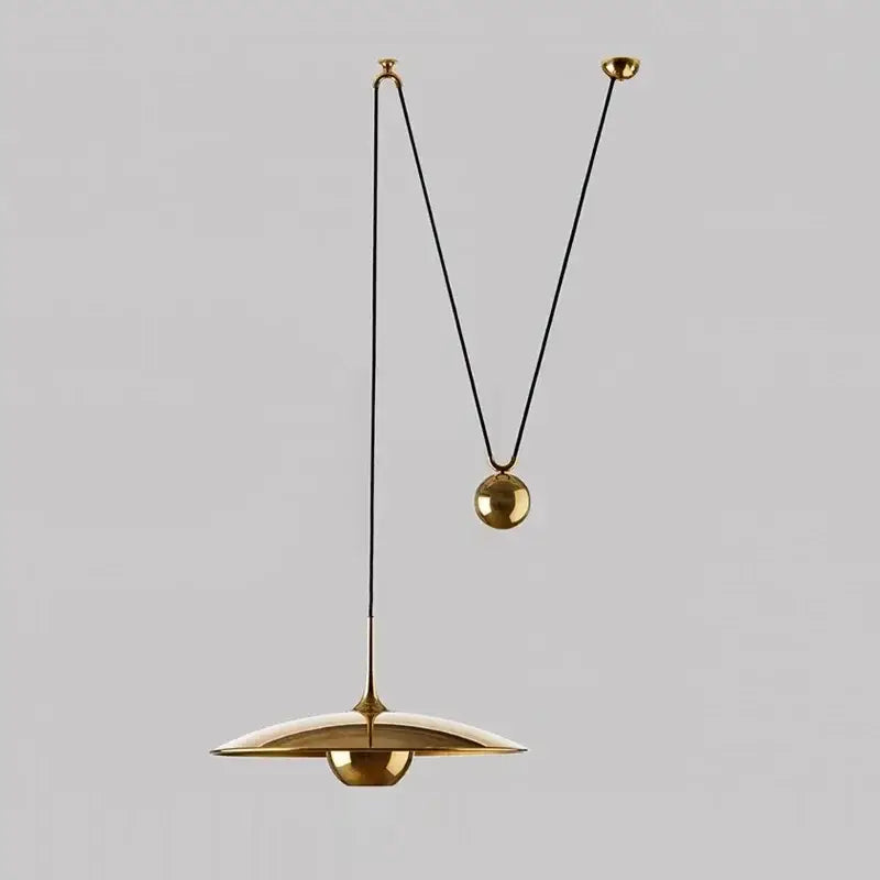 Gold Disc 50cm Adjustable LED Pendant