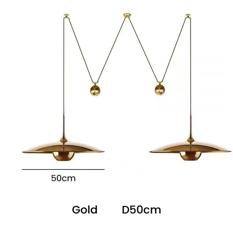 Gold Disc 50cm Adjustable LED Pendant