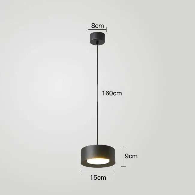 Gold LED Cylindrical Kitchen Pendant Light
