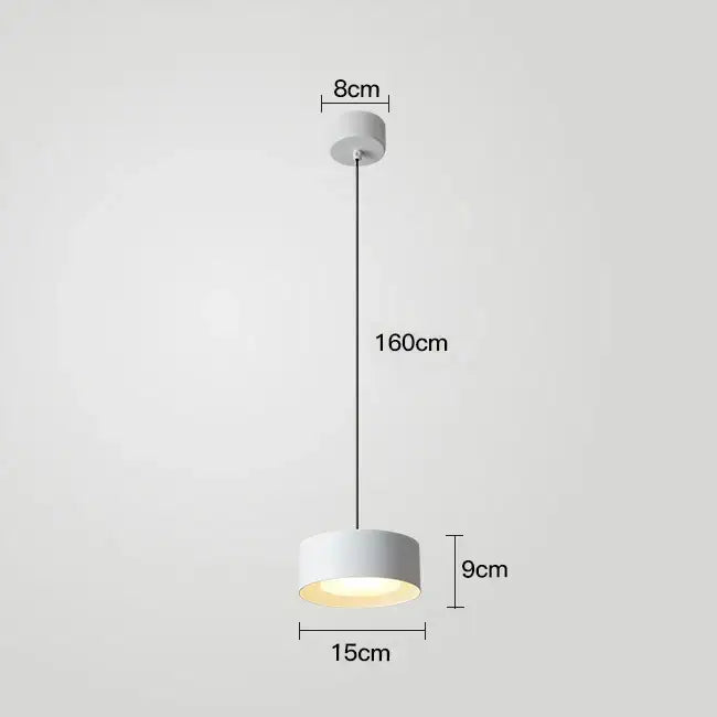 Gold LED Cylindrical Kitchen Pendant Light