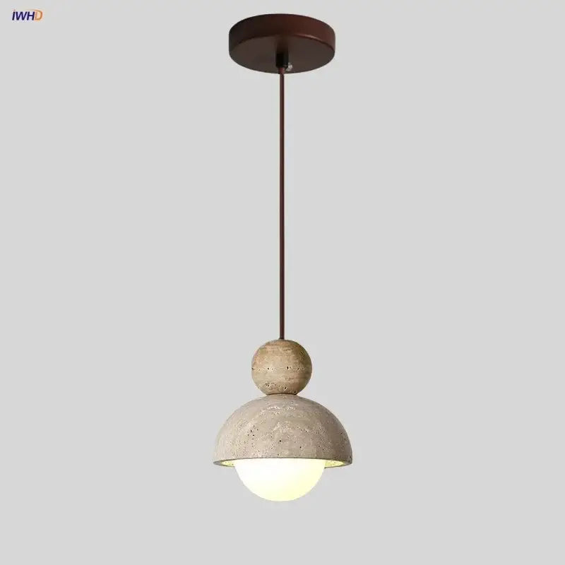 Yellow Travertine Pendant Light Natural Stone
