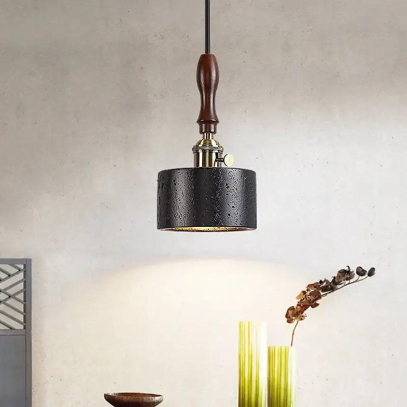 Black Travertine Pendant Light