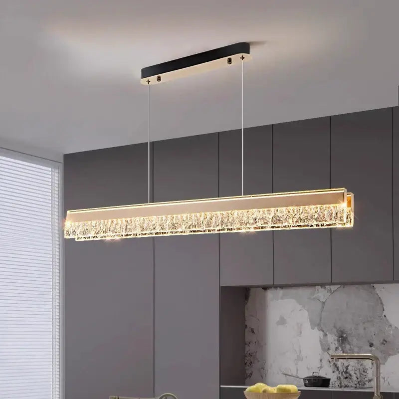 Gold Rectangular 120cm LED Pendant