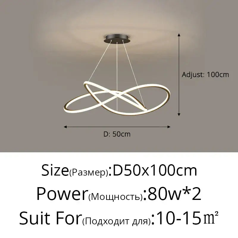Interlocking Ring LED Pendant