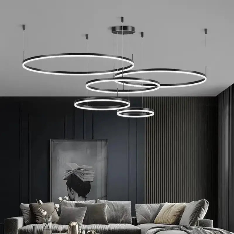 Black Circular LED Pendant