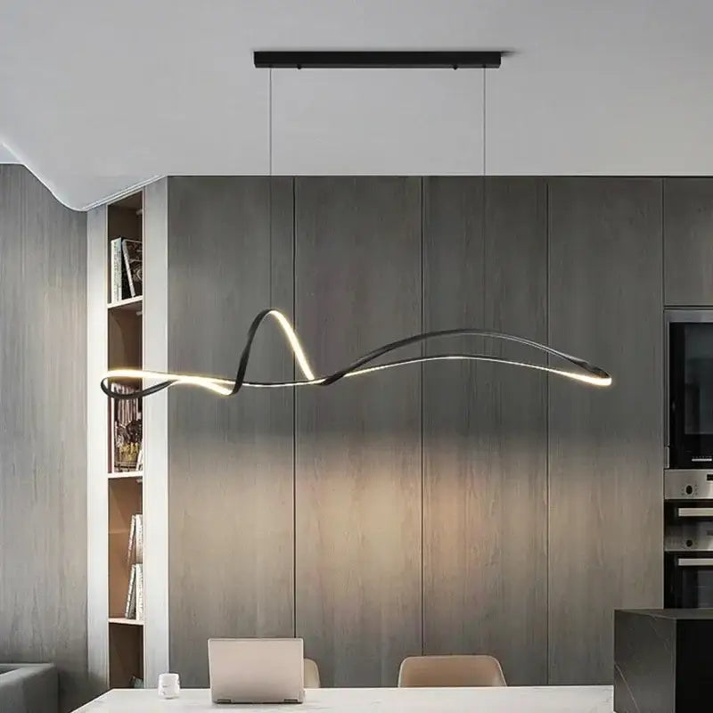 Curved 150cm Remote LED Pendant Light