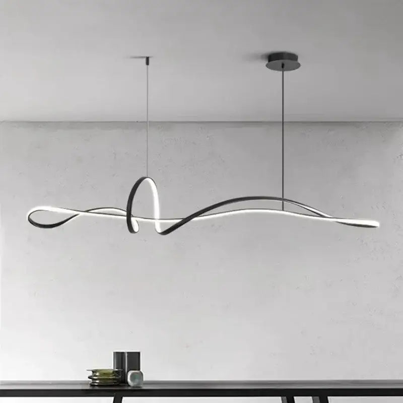 Curved 150cm Remote LED Pendant Light