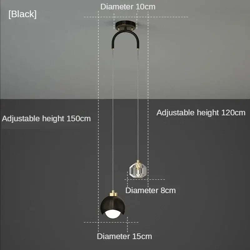 Gold Crystal LED Pendant Lights