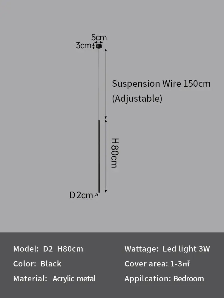 Black Bedroom Pendant Light Dual Drop Design