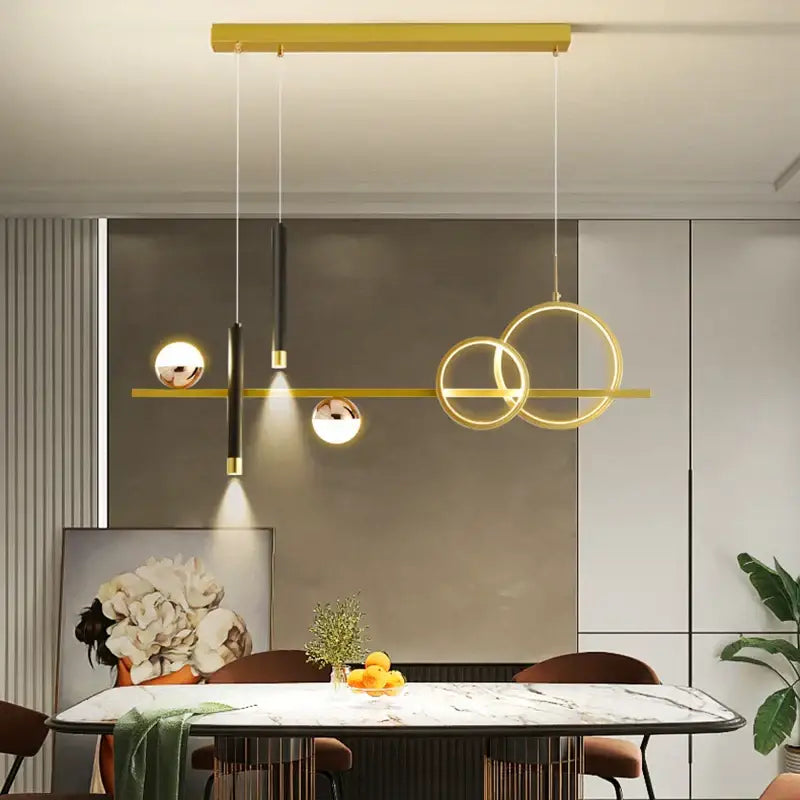 Gold LED Kitchen Chandelier