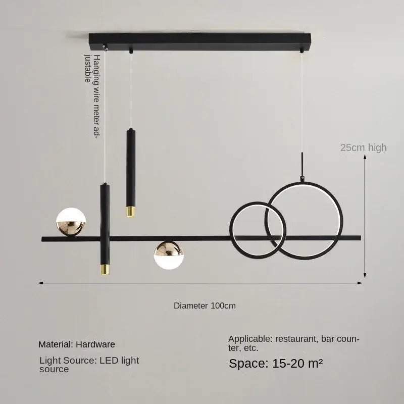 Gold LED Kitchen Chandelier