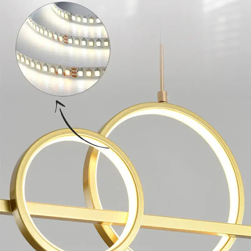 Gold LED Kitchen Chandelier