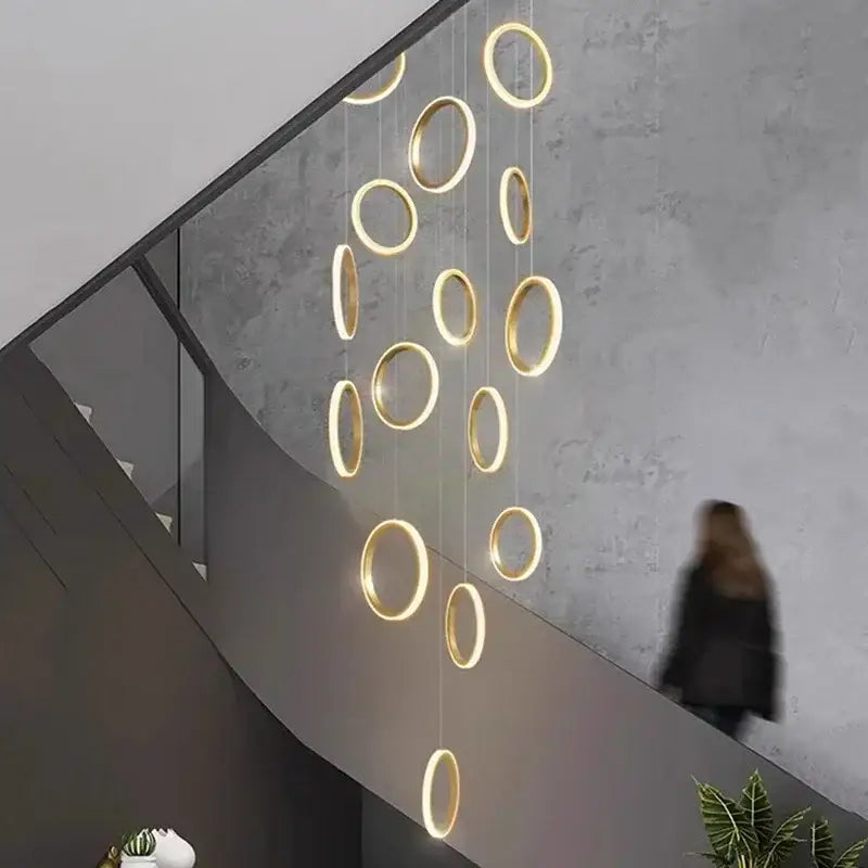 Gold Circular LED Pendant Lights