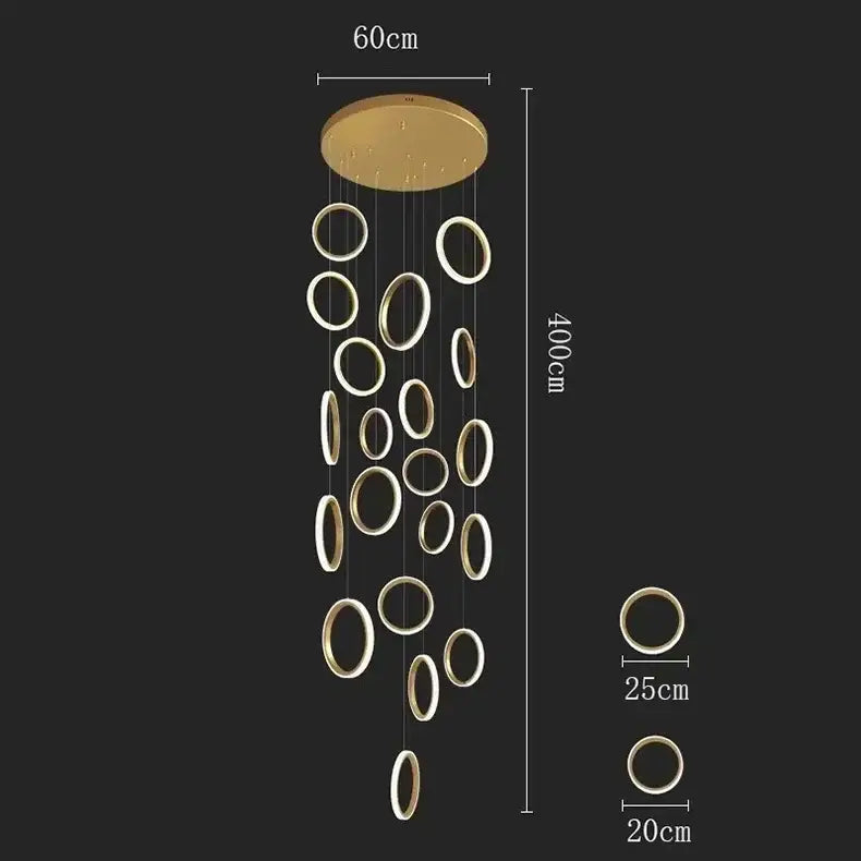 Gold Circular LED Pendant Lights