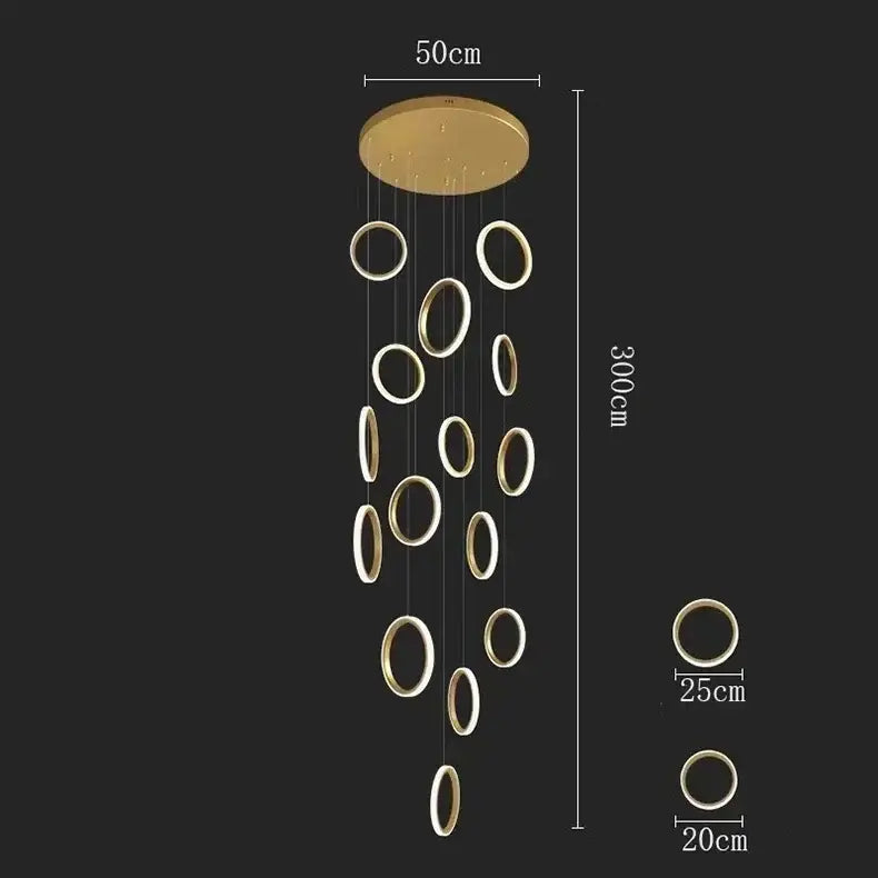 Gold Circular LED Pendant Lights