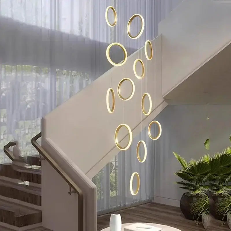 Gold Circular LED Pendant Lights