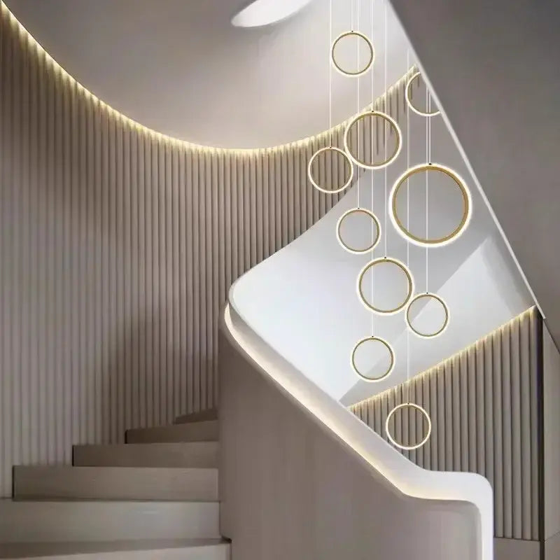 Gold Circular LED Pendant Lights