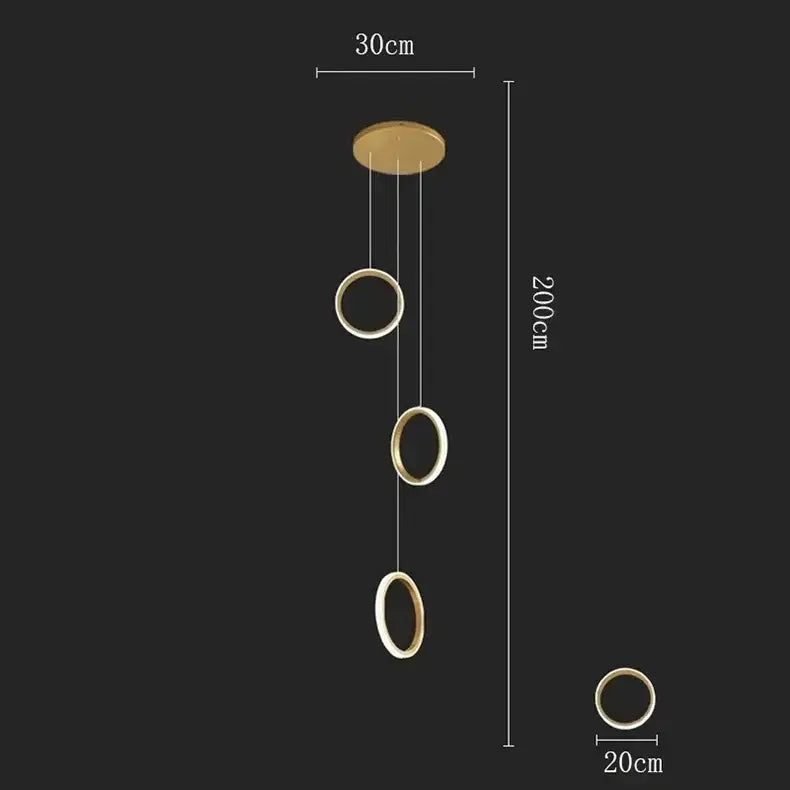 Gold Circular LED Pendant Lights