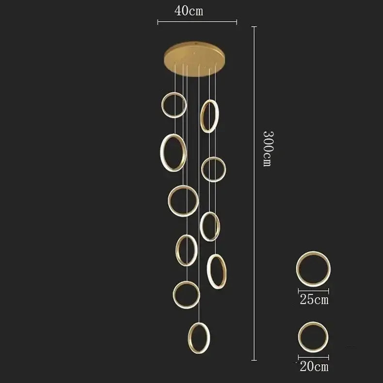Gold Circular LED Pendant Lights