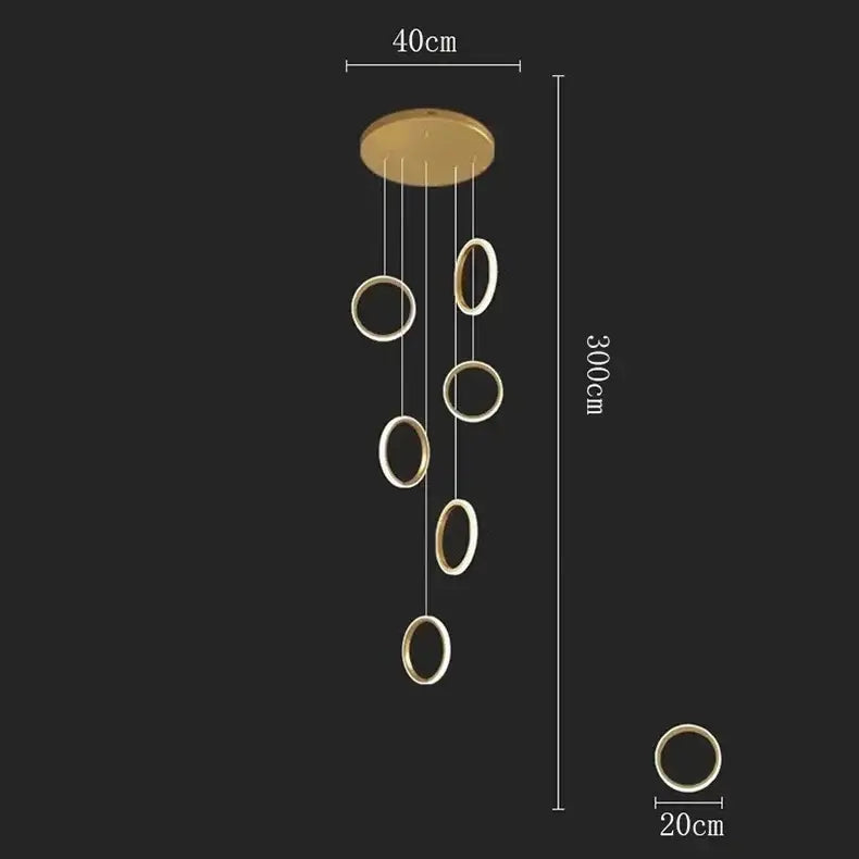 Gold Circular LED Pendant Lights