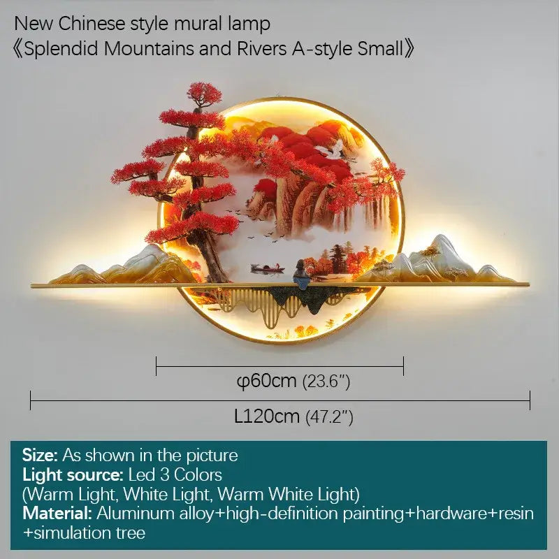 Red LED Pine Wall Light