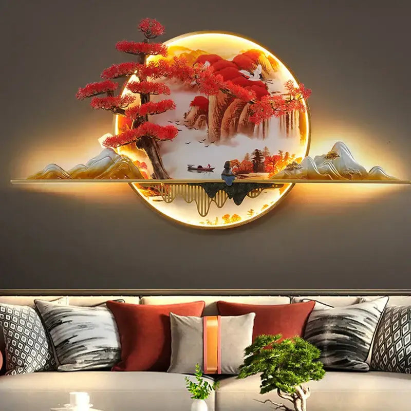 Red LED Pine Wall Light
