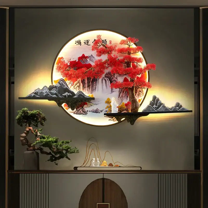 Red LED Pine Wall Light