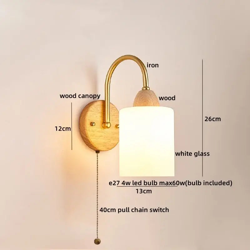 Brass Pull Chain Wall Light