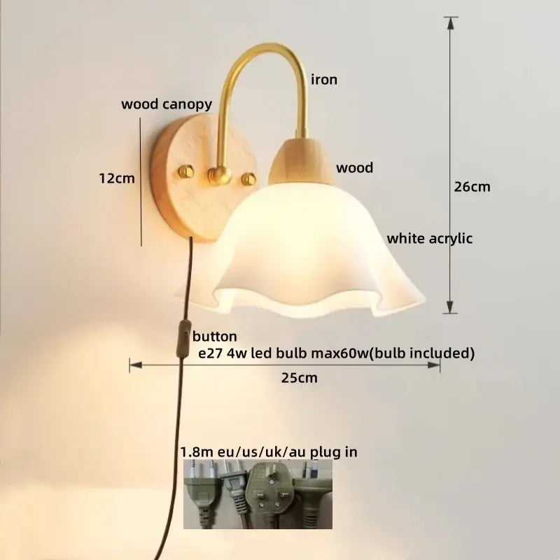 Brass Pull Chain Wall Light