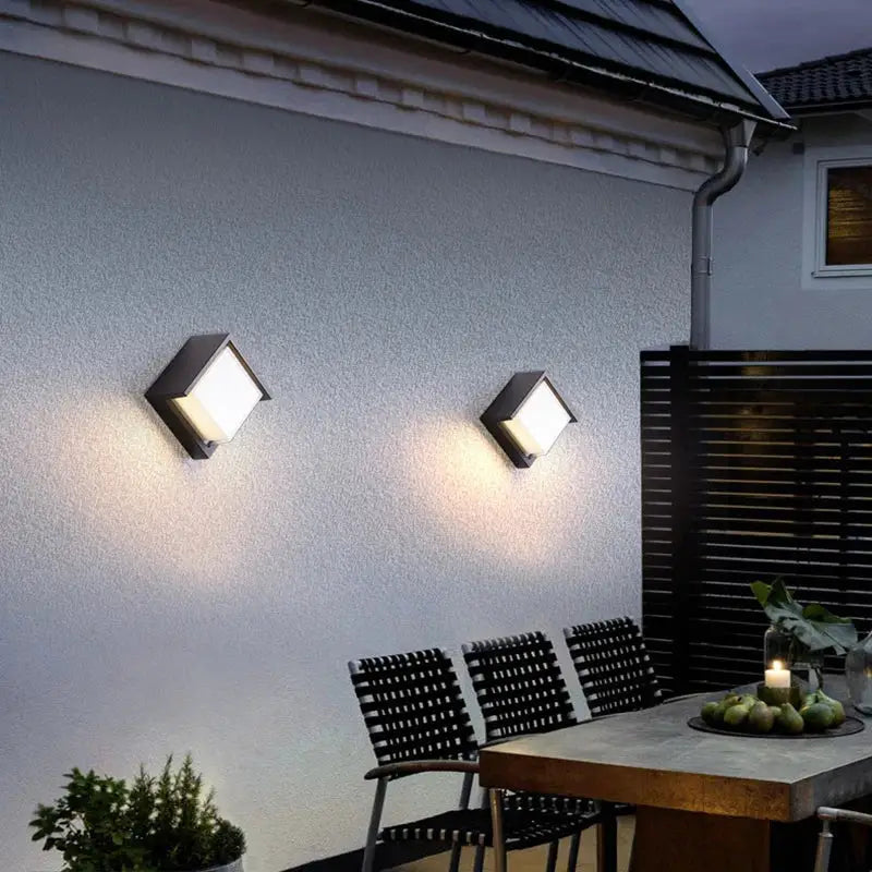 Black Glass Wall Lamp Radar Sensor Outdoor