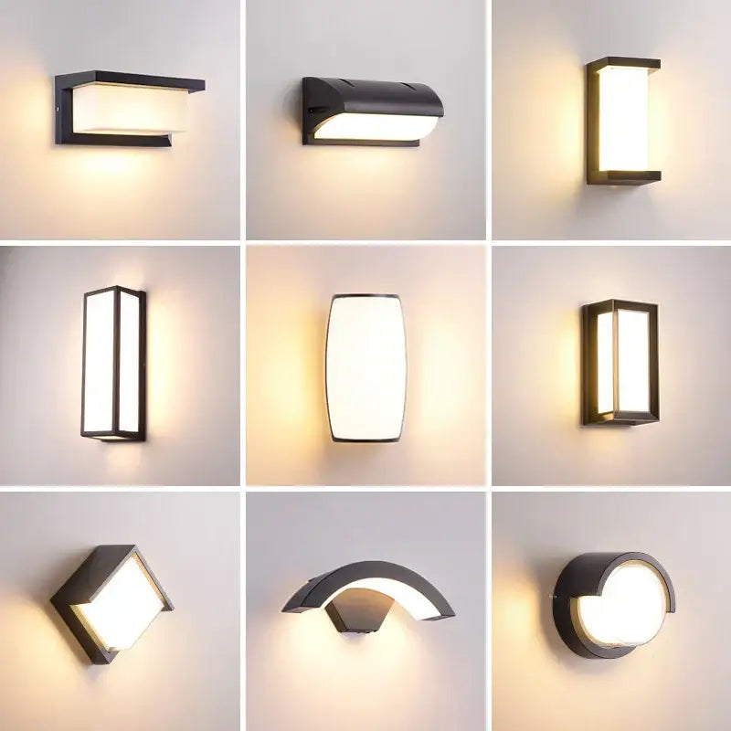 Black Glass Wall Lamp Radar Sensor Outdoor