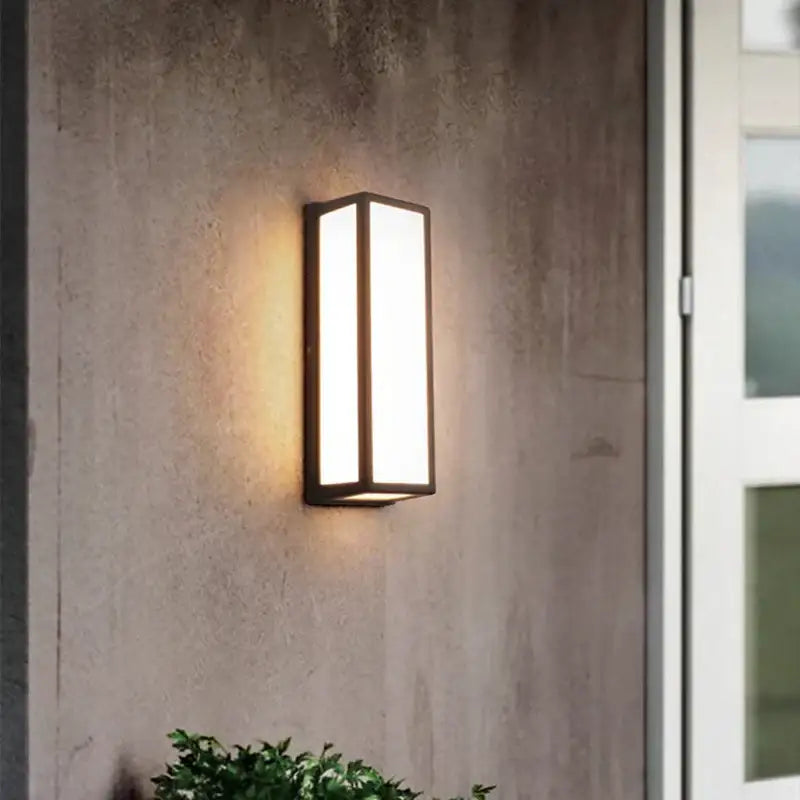 Black Glass Wall Lamp Radar Sensor Outdoor