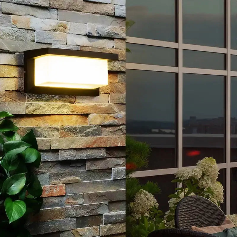 Black Glass Wall Lamp Radar Sensor Outdoor