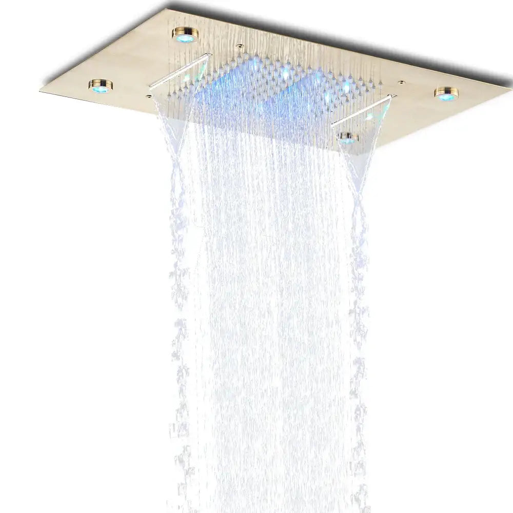 Black Rainfall LED Shower Head