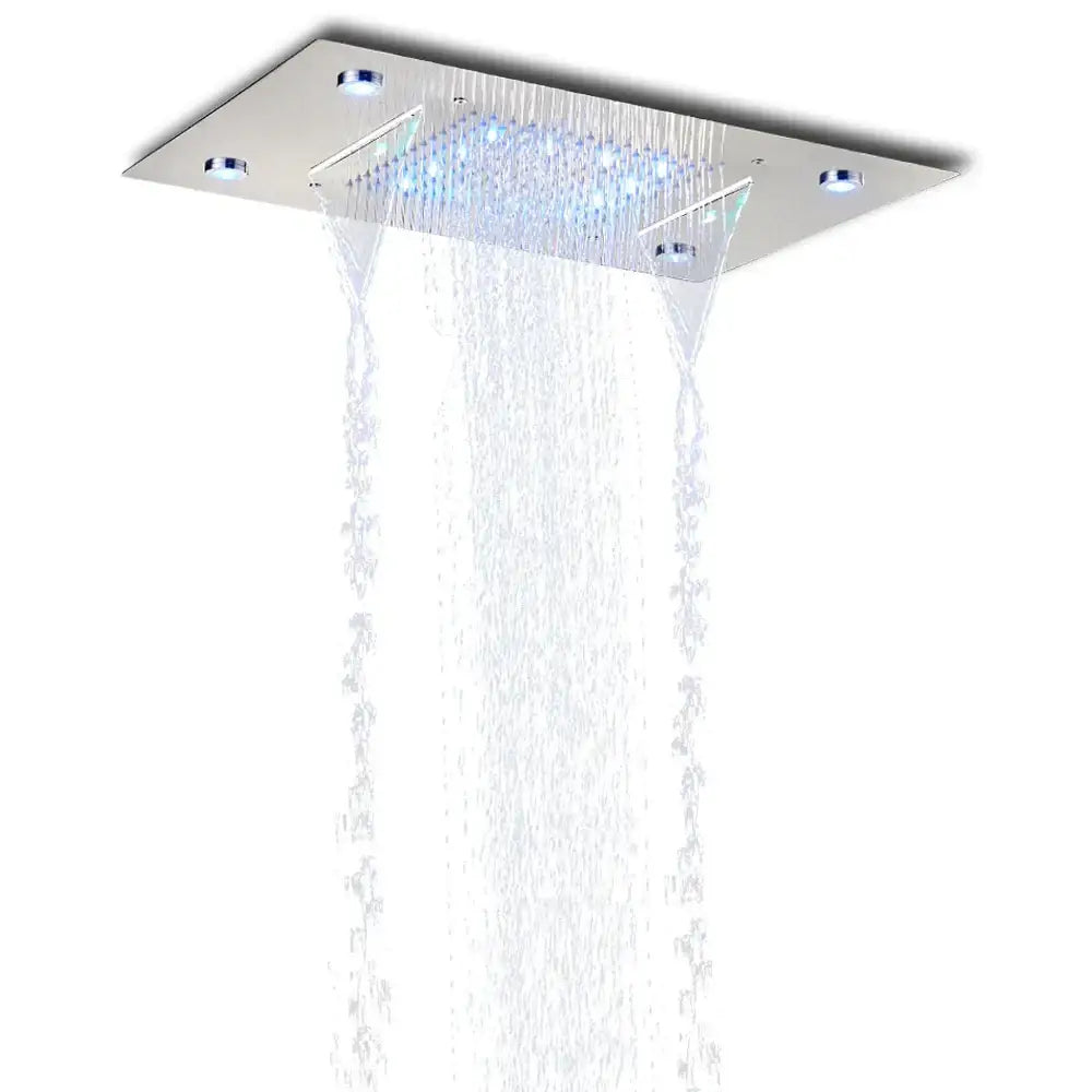 Black Rainfall LED Shower Head