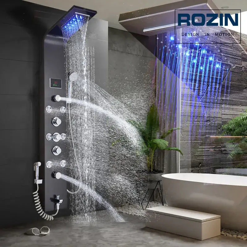 Silver Rainfall Shower Panel