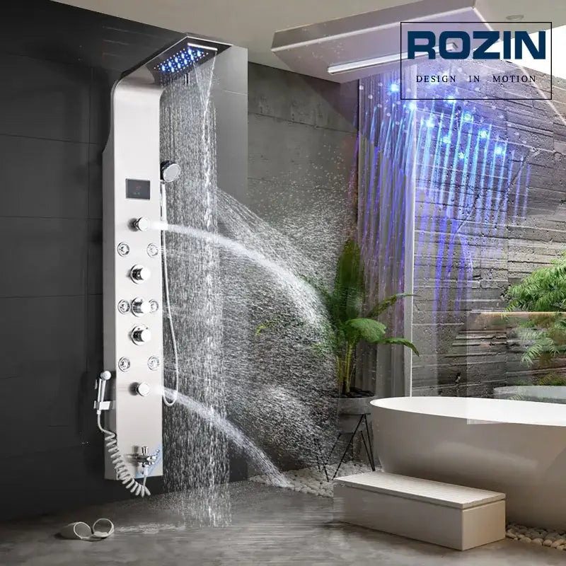 Silver Rainfall Shower Panel