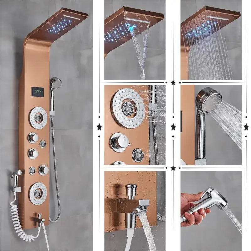 Black Brushed Shower Panel
