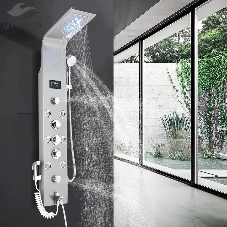 Black Brushed Shower Panel