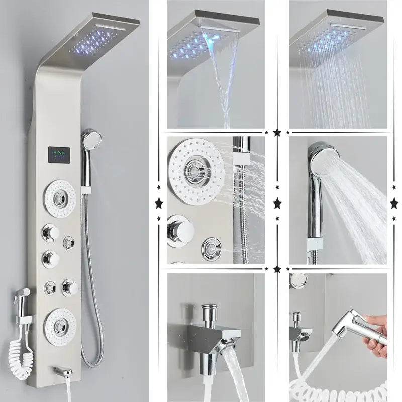 Black Brushed Shower Panel